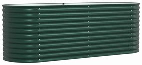 Canteiro Elevado vidaXL Verde 240x80x81 cm Aço Galvanizado