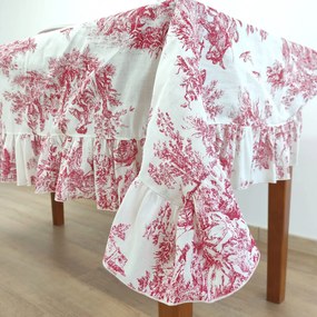 Toalha de Mesa Linho COL Toile de Jouy Red Folho