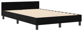 Estrutura de Cama de Veludo Preto vidaXL 120x200 cm