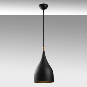 Chandelier Saglam – Preto e Dourado – 25 cm x 137 cm