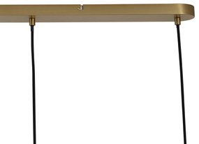 Candeeiro suspenso bronze com vidro fumado âmbar e verde retangular 4-luzes - Bao