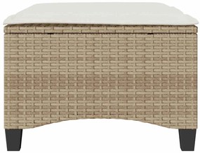 Bancos de jardim com almofadas 2 unid 55x55x36 cm vime PE bege