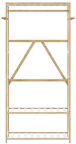 Roupeiro com prateleiras 80x40x175 cm bambu