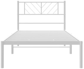 Estrutura de cama com cabeceira 90x200 cm metal branco