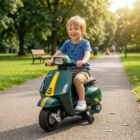 Moto elétrica para crianças de 6 V, carro elétrico para crianças com rodas de treino, 2-4 anos, 71 x 37 x 52 cm, verde escuro
