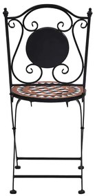 Cadeiras bistrô em mosaico 2 pcs cerâmica castanho