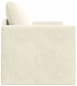 Sofá-Cama de Chão 2 em 1 Creme 124x204x61 cm Veludo