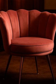 Cadeira Dunsa Golden Veludo - Rosa