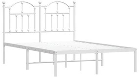Estrutura de cama com cabeceira 120x190 cm metal branco