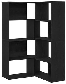 Armário de Canto vidaXL Preto Carvalho 140x30x140 cm Madeira de Engenh