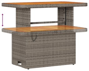Conjunto de Sofás de Jardim com Almofadas Cinzas em Rattan Poliéster A
