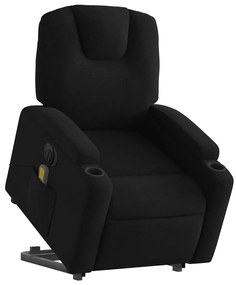 Poltrona elétrica elevatória massagens tecido preto