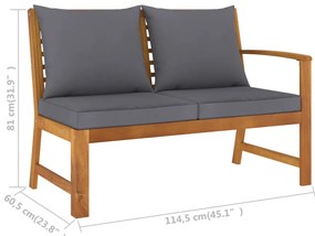 4 pcs conjunto lounge de jardim c/ almofadões acácia maciça