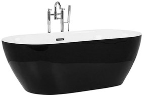 Banheira autónoma em acrílico preto 170 x 80 cm CARRERA Beliani