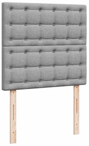 Cama com molas/colchão 90x200 cm tecido cinza-claro