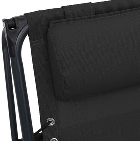 Cadeiras de pátio dobráveis 2 pcs textilene preto