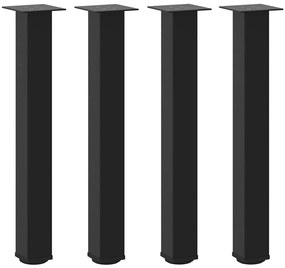 Pés de mesa de console 4 peças, preto, 72-74 cm, aço
