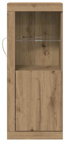 Sideboard vidaXL com Luzes LED Carvalho Artesanal 41x37x100 cm