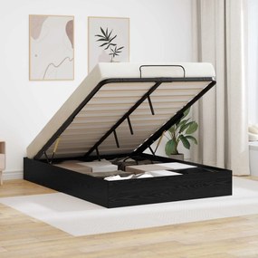 vidaXL Estrutura de Cama Ottoman Carvalho Preto 193 x 120 x 25 cm