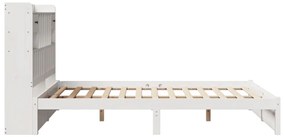 Cama com estante sem colchão 160x200 cm pinho maciço branco