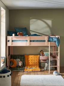 Agora -15%: Cama mezanino meia-altura Montessori, TEMA EVEREST rosa medio liso