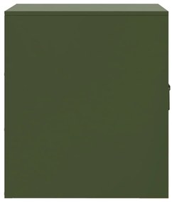 Mesas de cabeceira 2 pcs 34,5x39x44 cm aço verde azeitona
