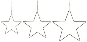 Conjunto de 3 decorações de parede com LED em forma de estrela KUNNARI Beliani