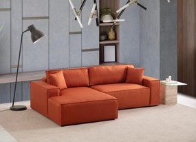 Sofá-Cama de Canto Pırlo – Laranja – 260x78x170 cm