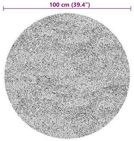 Tapete pelo curto macio e lavável HUARTE Ø 100 cm preto