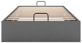 Estrutura de cama otomana sem colchão 90x190 cm cinzento escuro