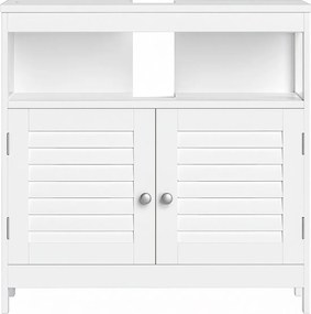 Armário de casa de banho para lavatório (NÃO INCLUIDO) com 2 portas de lâminas 30 x 60 x 60 cm Branco