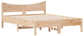 Estrutura de cama 140x200 cm madeira de pinho maciça
