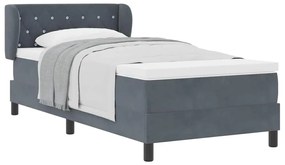 Camas Box com Colchão vidaXL Cinza Escuro 90x190 cm em Veludo