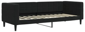 Sofá-cama com gavetão e gavetas 80x200 cm veludo preto