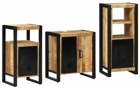 vidaXL Conjunto de Móveis para Banheiro 3 pcs Madeira Reforçada Sólida