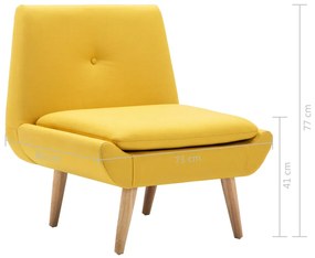 Poltrona em tecido amarelo