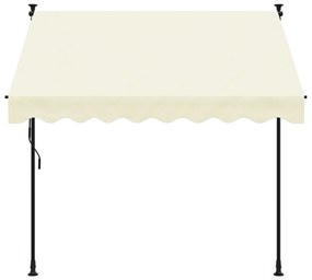 Toldo retrátil 200x150 cm tecido e aço cor creme