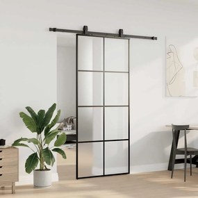 Porta deslizante c/ conj. ferragens 90x205cm vidro ESG preto