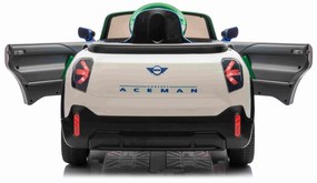 Carro elétrico para Crianças 12V Mini Concept Aceman 4x4, rodas borracha, couro ecológico Branco