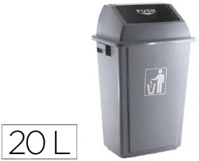 Contentor de Lixo Industrial Q-connect com Tampa de Empurrar 20 L 340x240x450 mm