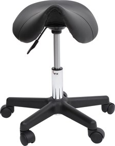 Banco com rodas, banco de massagem com altura ajustável entre 43 e 55 cm e assento ergonómico, cadeira de trabalho com rodas e rotação de 360°, para s