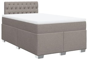 Cama boxspring c/ colchão 120x190cm tecido castanho-acinzentado