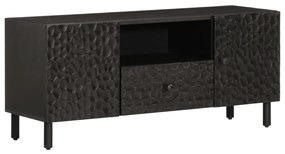 Móvel de TV 105x33x46 cm madeira de mangueira maciça preto