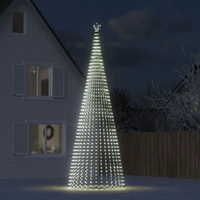 358073 vidaXL Árvore de Natal luminosa em cone 1544 LEDs 500 cm branco frio