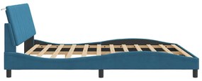 Estrutura de cama c/ cabeceira 180x200 cm veludo azul