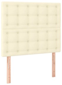 Cabeceira de cama c/ LED 90x5x118/128cm couro artificial crème