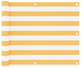 vidaXL Tela de varanda 75x400 cm tecido Oxford branco e amarelo