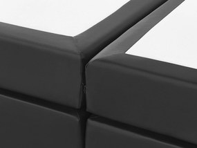Cama de casal continental em pele sintética preta 160 x 200 cm PRESIDENT Beliani