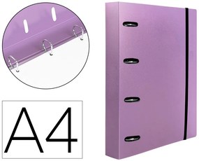 Carpeta Con Recarga A4 Cuadro 5mm 100 Folhas 80g Polipropileno 4 Anillas Mixtas 25mm Color