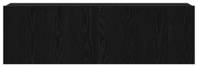 Armário de TV Preto em Madeira de Engenharia 100x30x30 cm